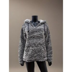 Thread‎ & Supply Sherpa Hoodie Charcoal Fuzzy Pullover Soft Cozy Small